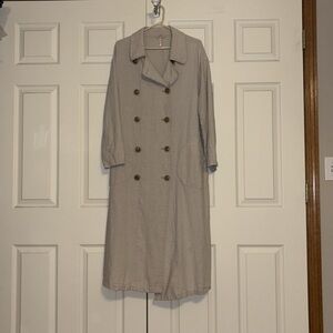 Free People Sweet Melody Linen Blend Trench Coat Jacket Topper Women's S Small
